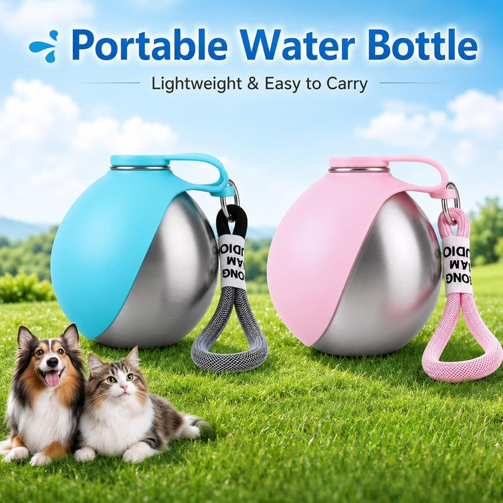 2 in 1 Stainless Steel Portable Tumbler for Dogs Water Bottle