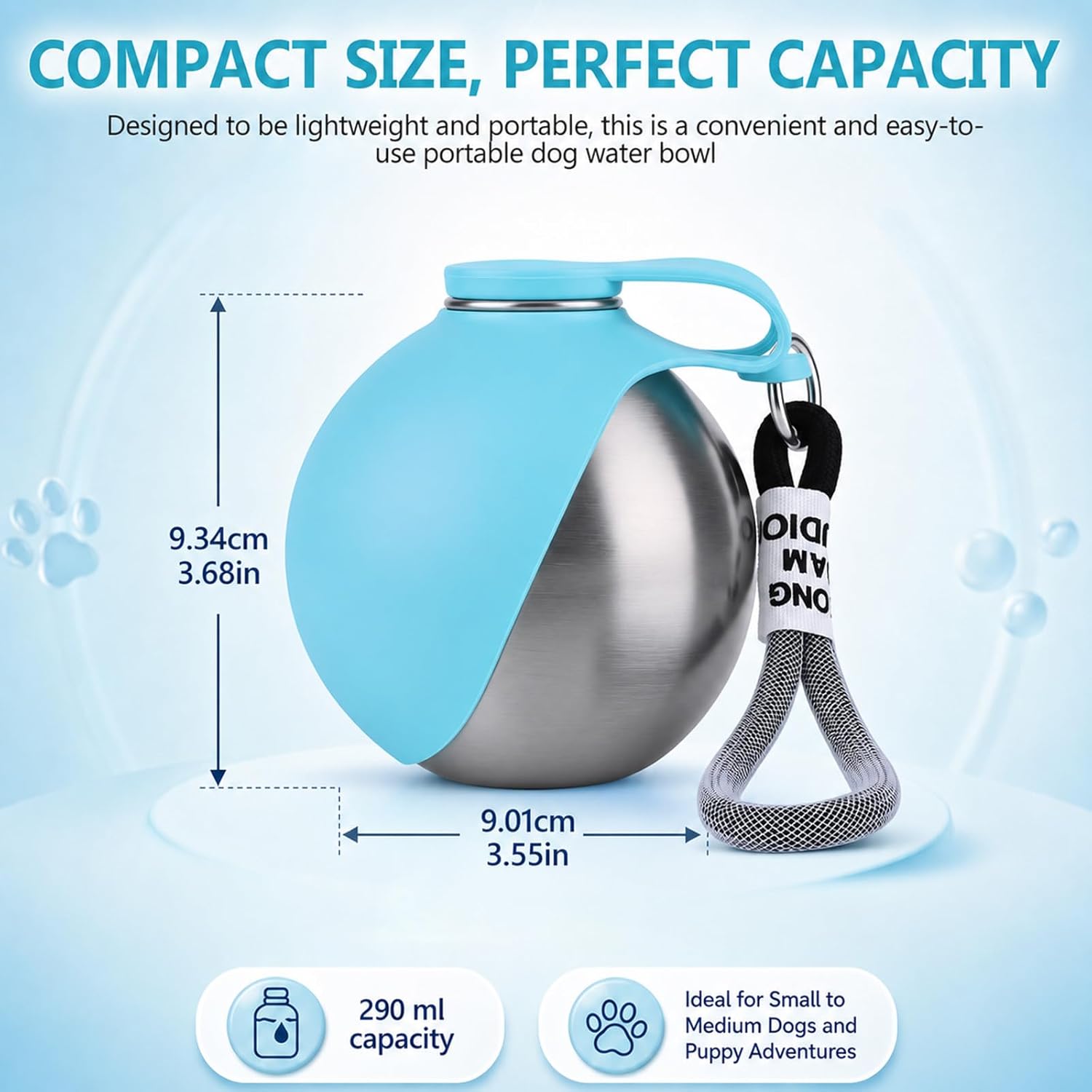 2 in 1 Stainless Steel Portable Tumbler for Dogs Water Bottle
