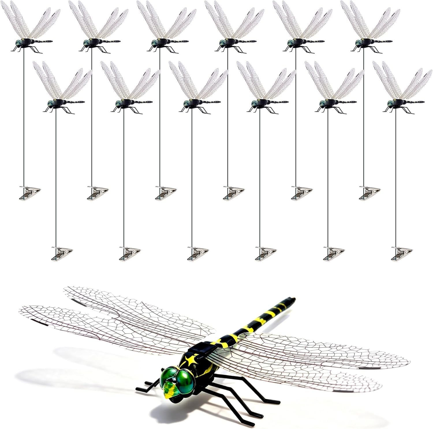 12 Pack 3D Dragonfly Clips