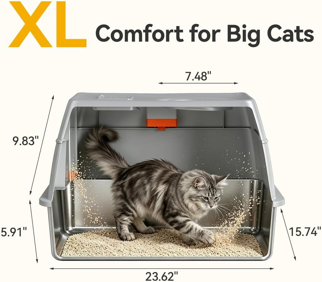 Large Enclosed Cat Litter Box