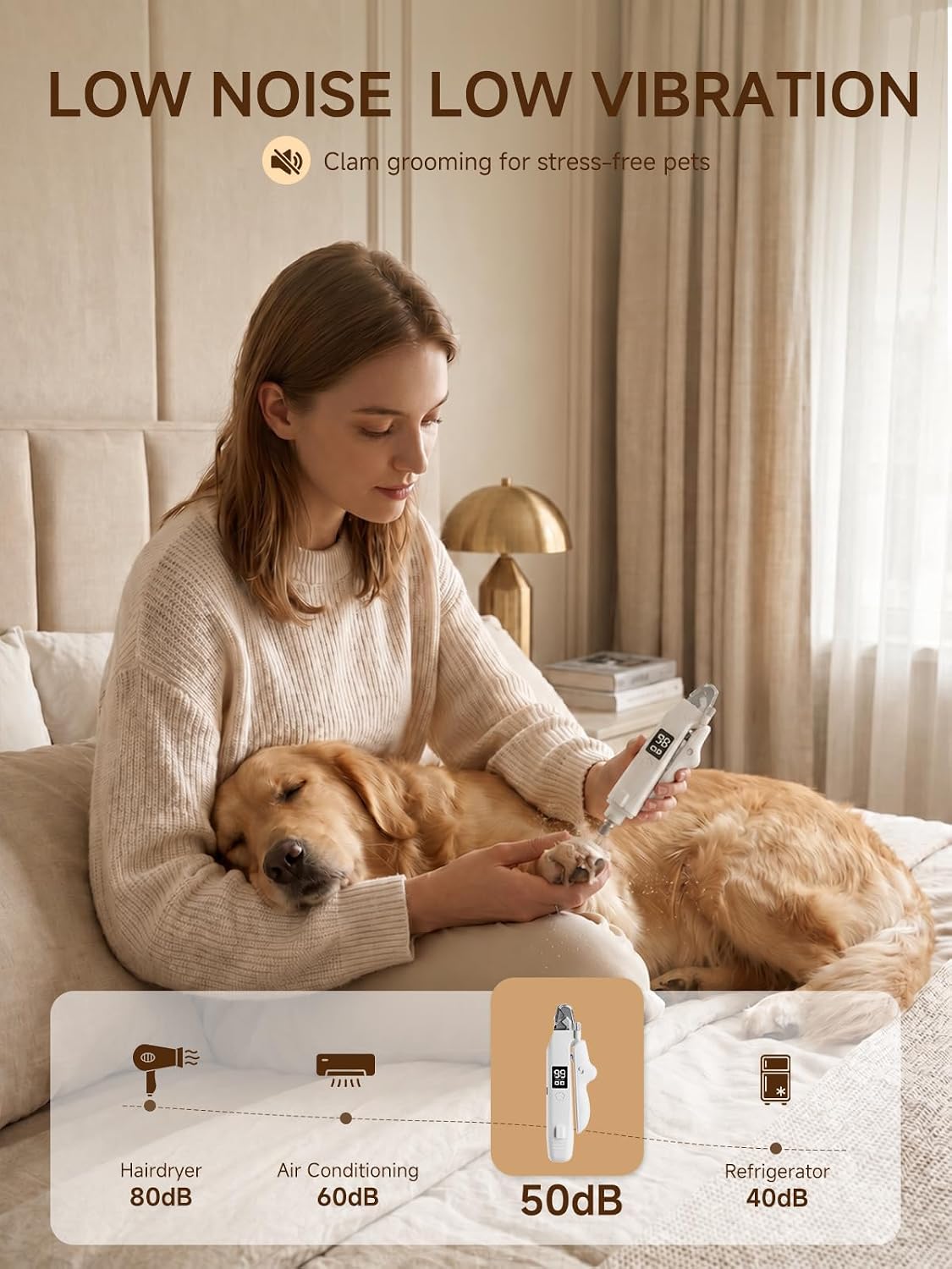 Electric Dog Nail Grinder and Clipper with LED Light