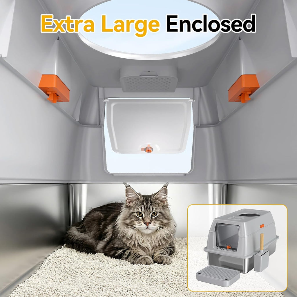 Large Enclosed Cat Litter Box