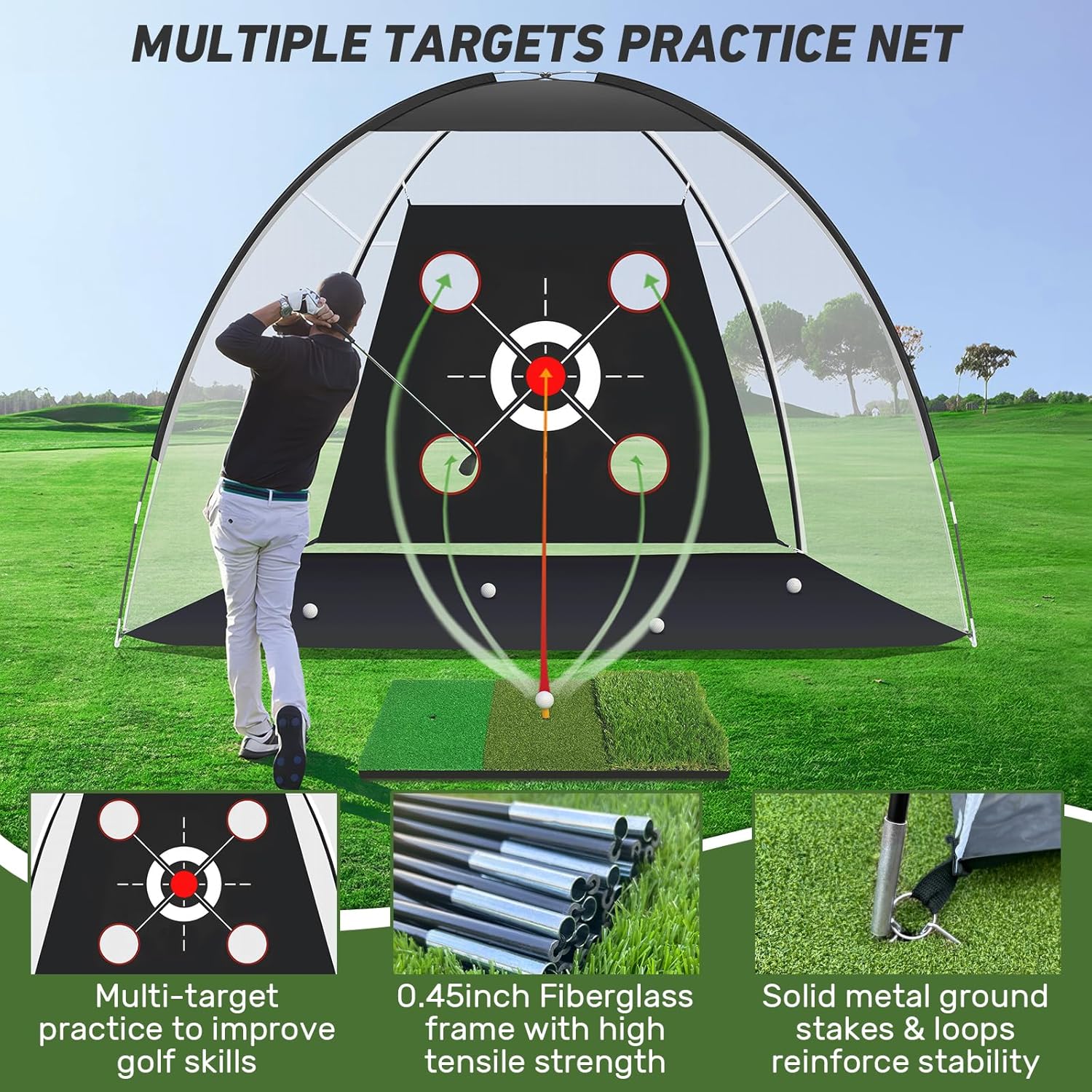Golf Net with Practice Mat