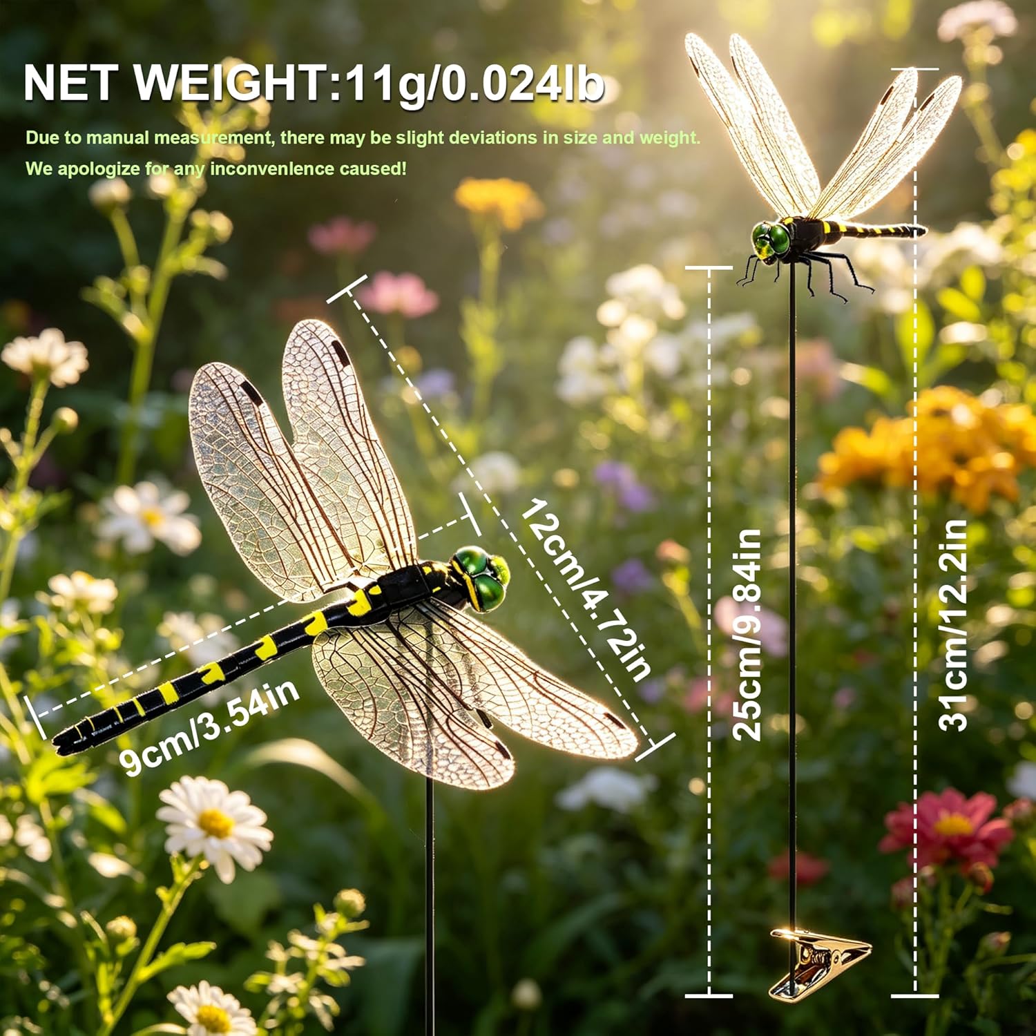 12 Pack 3D Dragonfly Clips