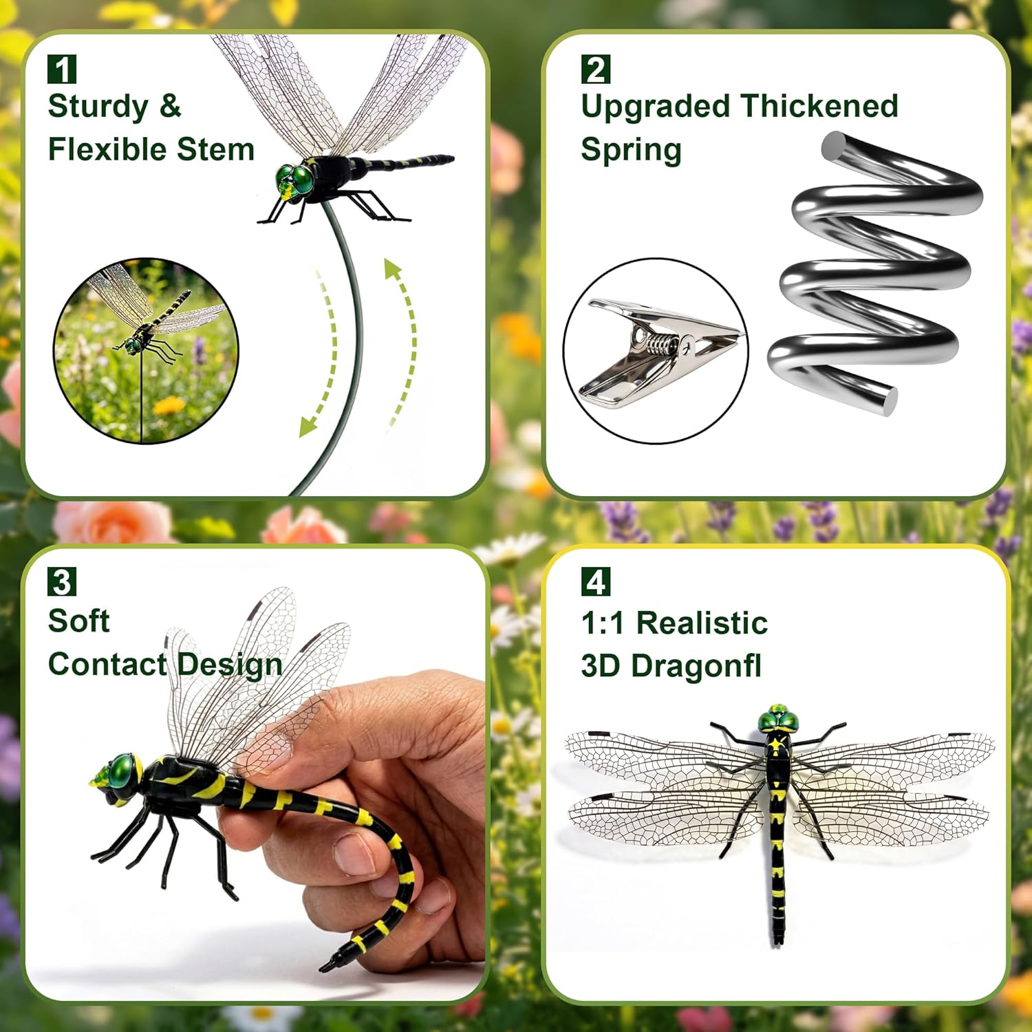 12 Pack 3D Dragonfly Clips