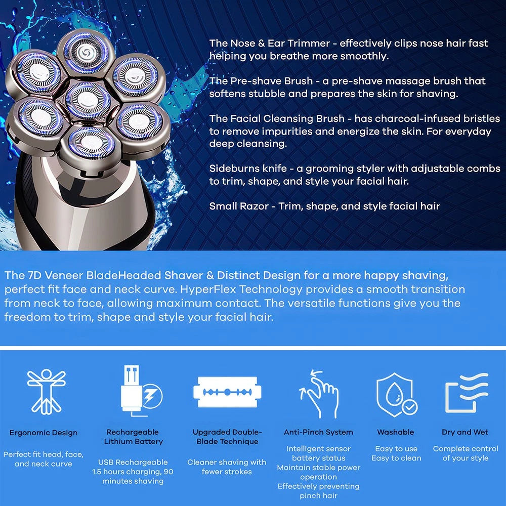 7D Electric Head Shaver