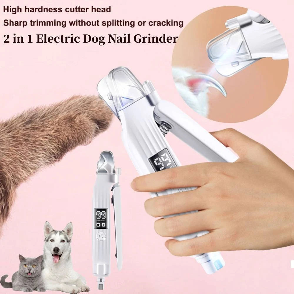Electric Dog Nail Grinder and Clipper with LED Light
