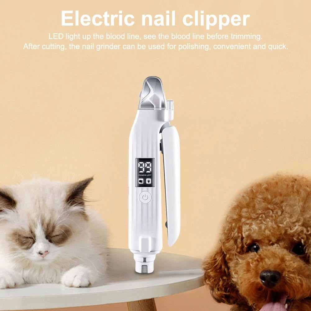 Electric Dog Nail Grinder and Clipper with LED Light
